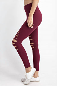 Sun Light Clothing - Laser Cut Wide Waist Band Leggings