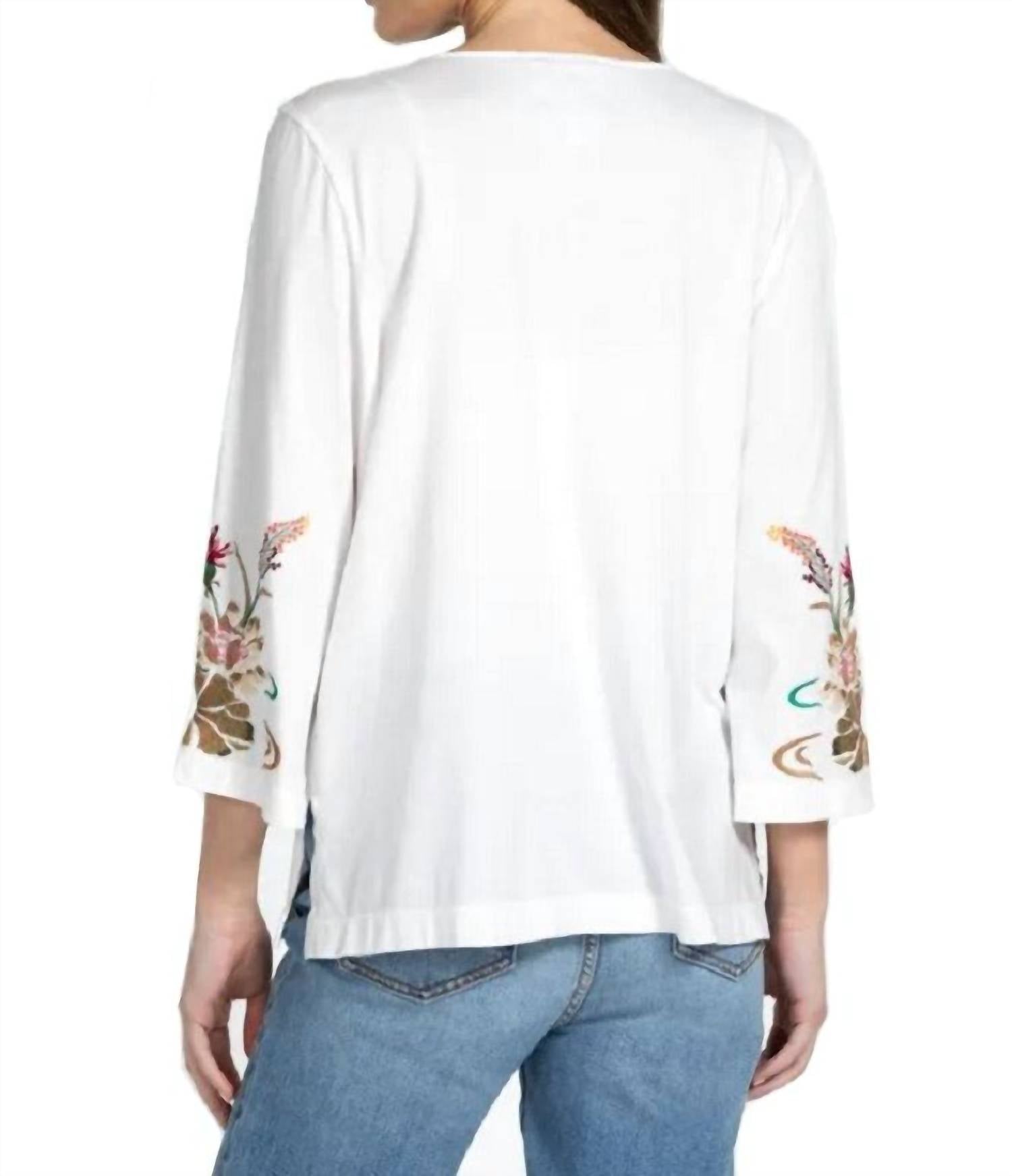 Johnny Was - Maisie 3/4 Sleeve Button Front Tee