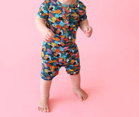 Posh Peanut - RIO HENLEY SHORT SLEEVE ROMPER