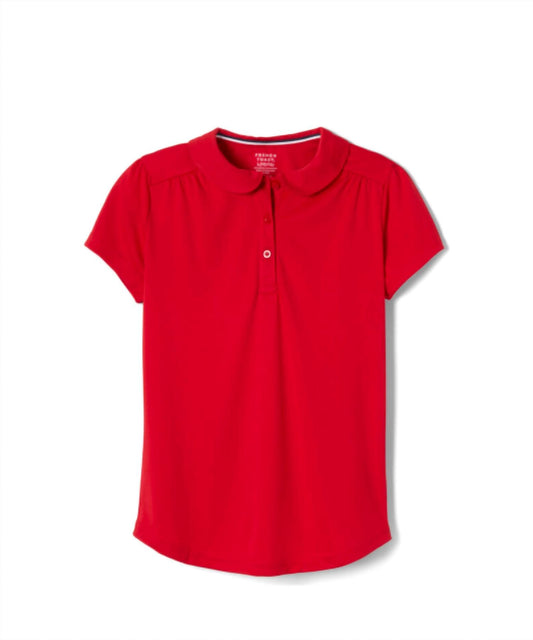 French Toast - Girls Short Sleeve Moisture-Wicking Sport Polo Shirt {Red}