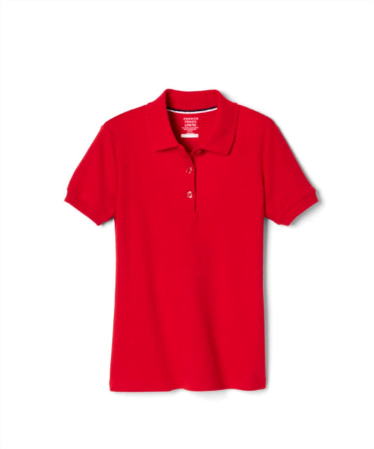 French Toast - Girls Short Sleeve Interlock Polo with Picot Collar