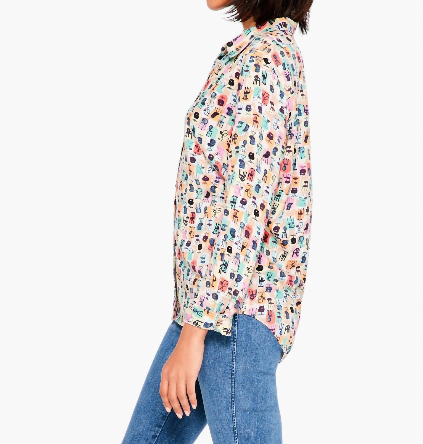 Nic + Zoe - Have a Seat Live In Shirt in Green Multi