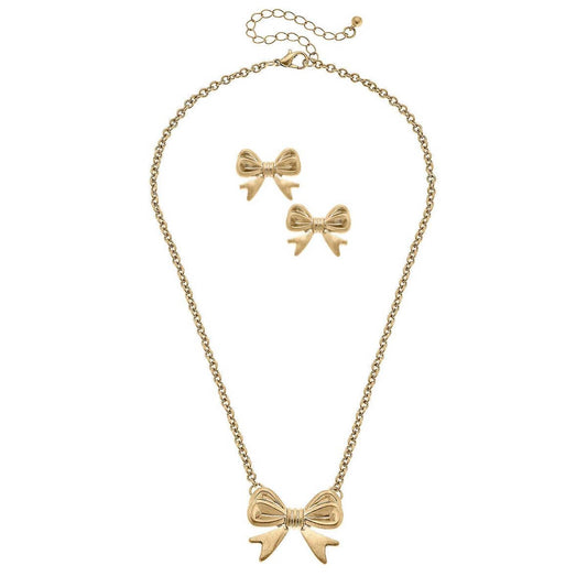 Women's Stephanie Bow Earring and Necklace Set