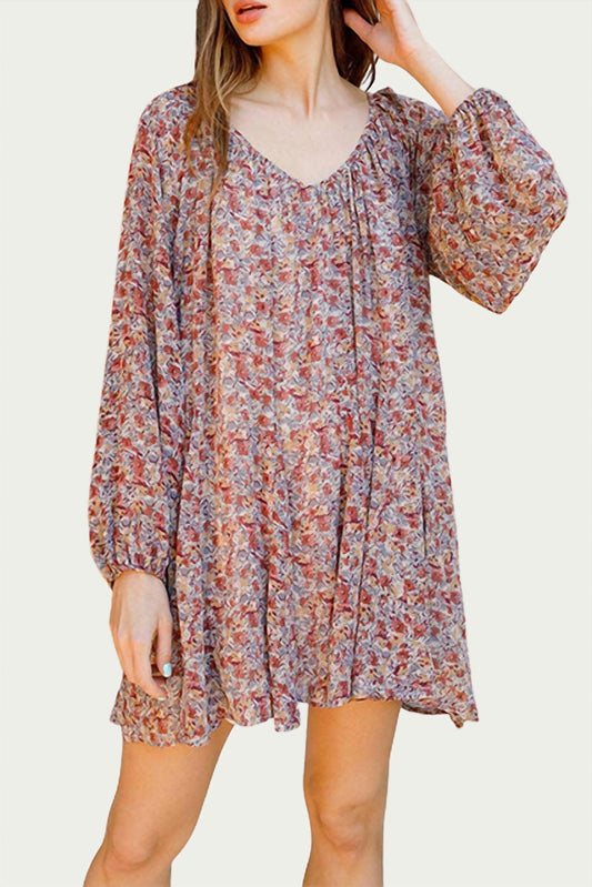 FLORAL-PRINT GEORGETTE MINI DRESS