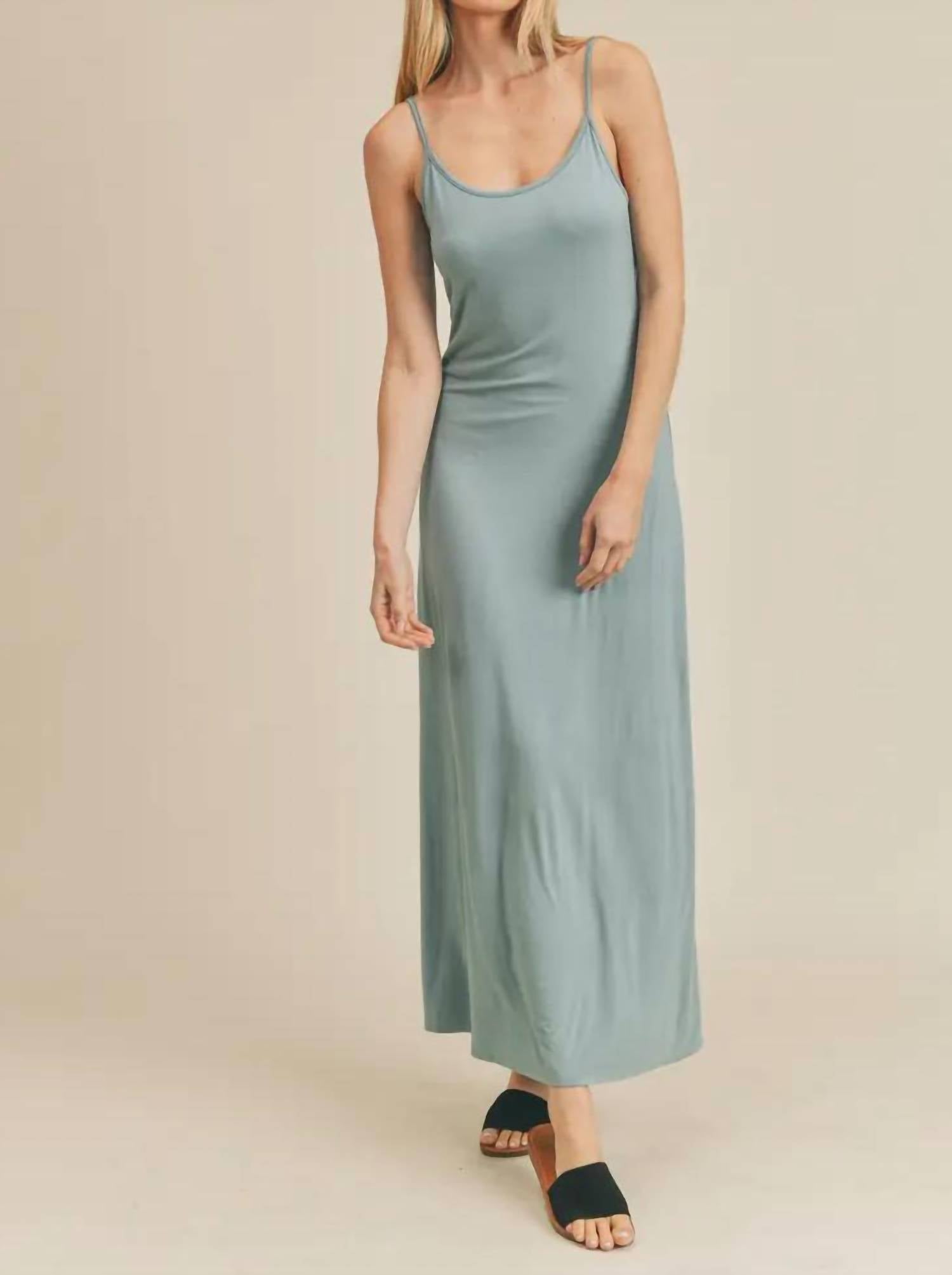Wasabi + Mint - Modal Strappy Open Back Maxi Dress with Lining