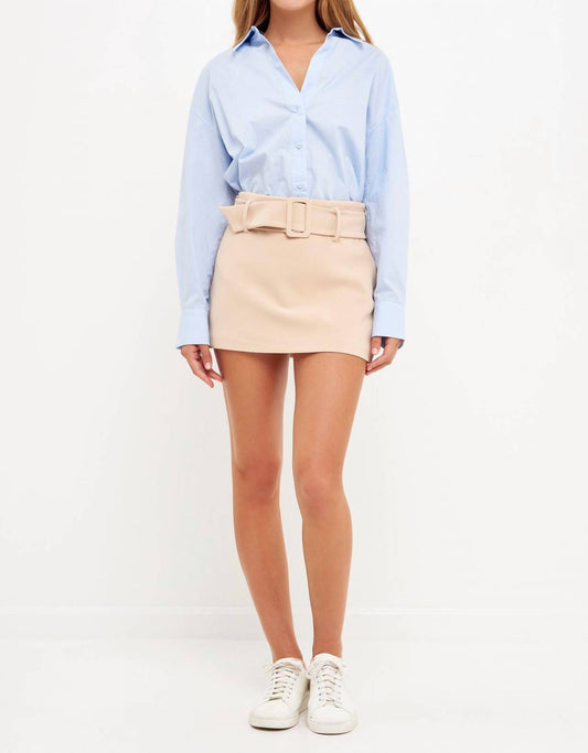 Belted Low Waist Skort