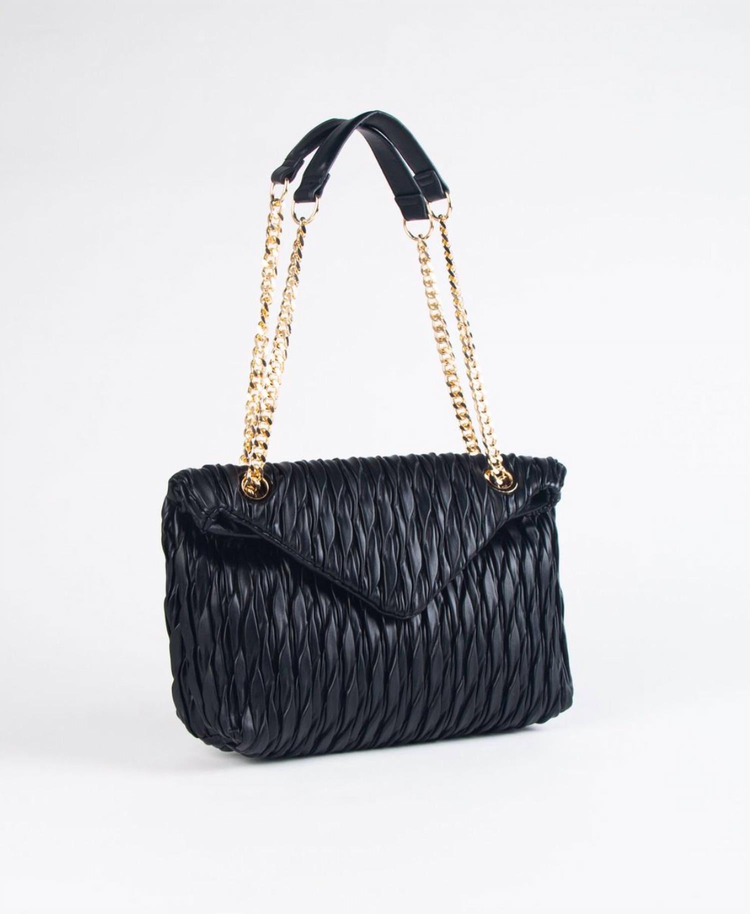 Pleated Nappa Chain Strap Bag