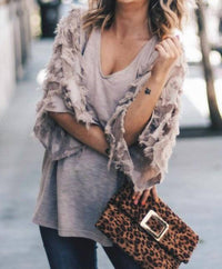 And The Why - Feather Detailed 3/4 Sleeve Top
