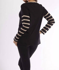 Wood Button Smiley Face Pullover