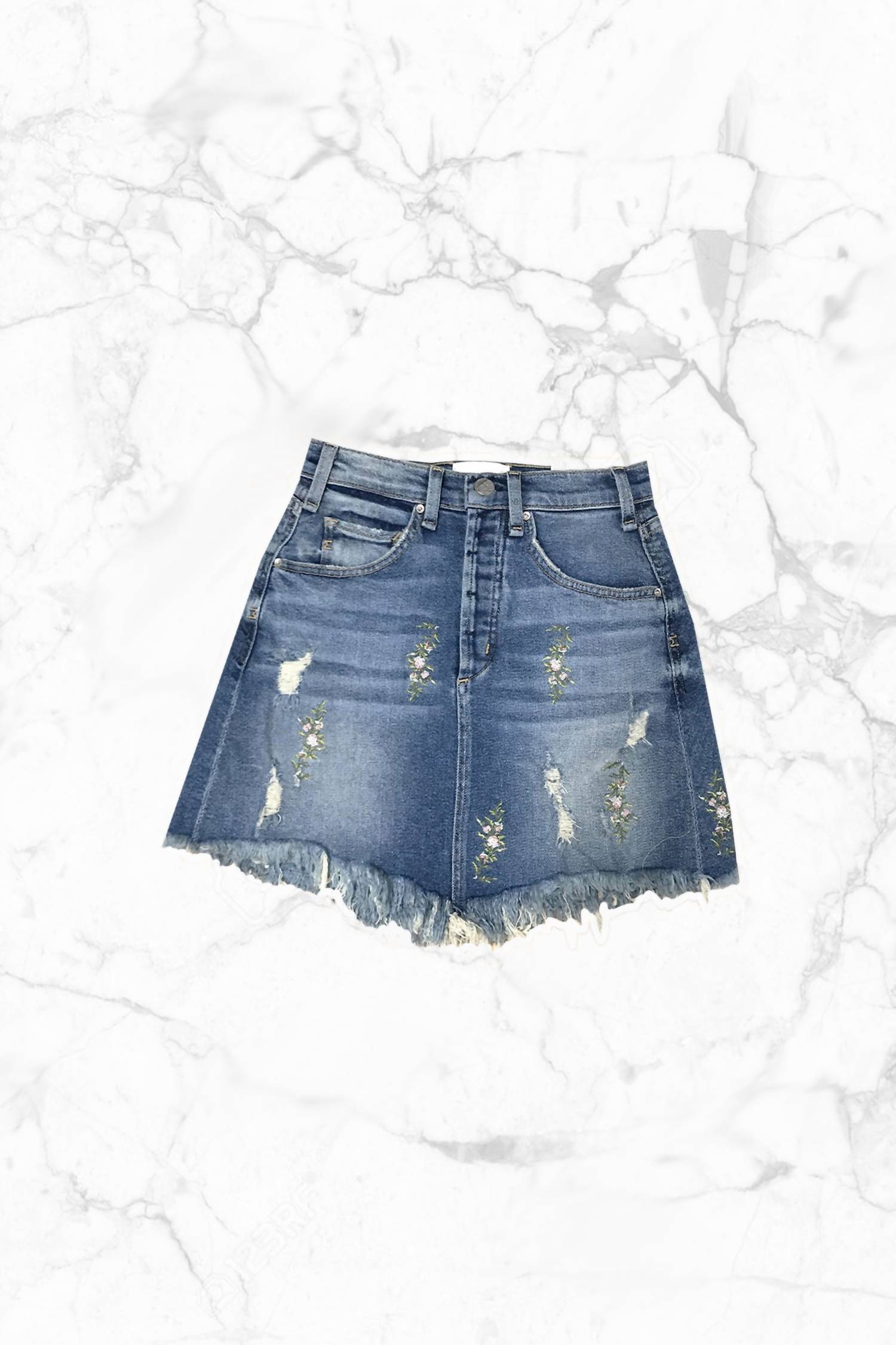 Mcguire - Izabel High Rise Mini Skirt w/ Embroidery