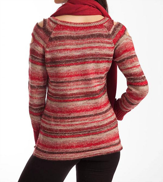Bethany Striped Sweater W/ Scarf