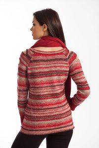 Bethany Striped Sweater W/ Scarf