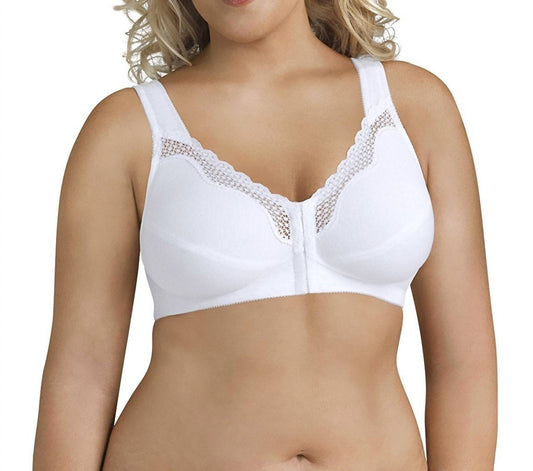 Exquisite Form - Fully Front Close Cotton Posture Bra With Lace
