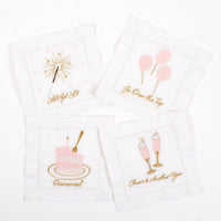 BIRTHDAY GIRL 4pc Cloth Cocktail Napkin Set