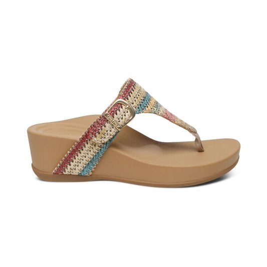 Aetrex - KATE THONG WEDGE SANDAL - MEDIUM WIDTH