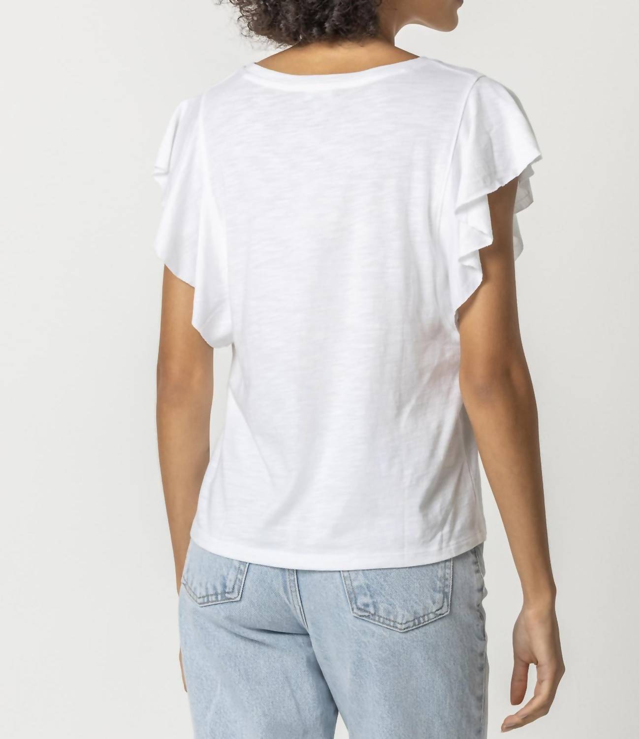 Lilla P - Flutter Sleeve V-Neck Tee