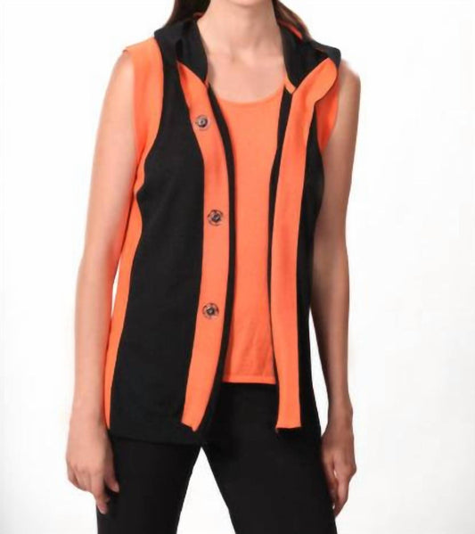 Color-Blocked Hooded Vest