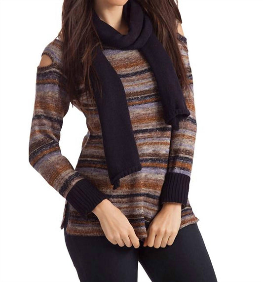 Bethany Striped Sweater W/ Scarf