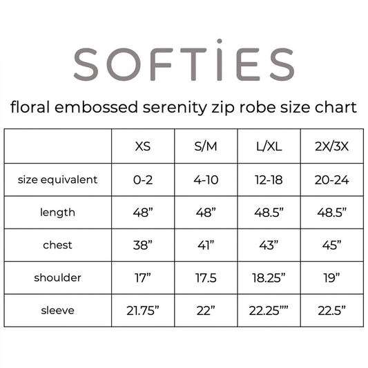 Softies - Floral Embossed Zip Robe