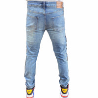 Waimea - Men's Rhinestones Patch Side Tape Denim Jean