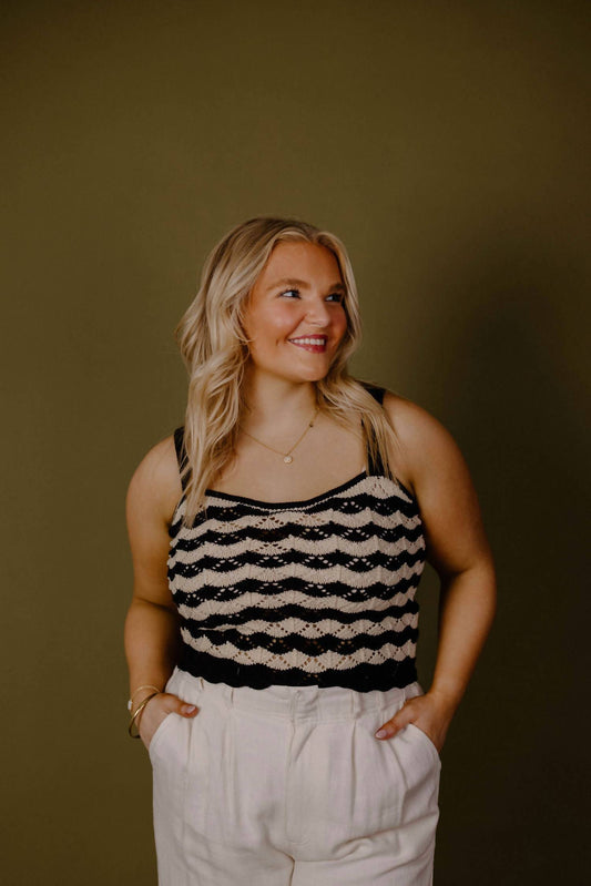 Blu Pepper - Crochet Striped Tank