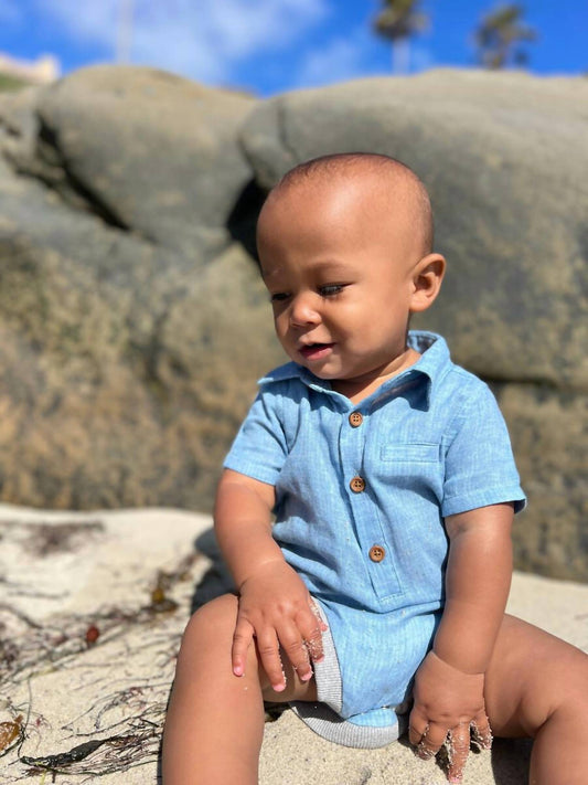 Me & Henry - Boy's Helford Woven Onesie