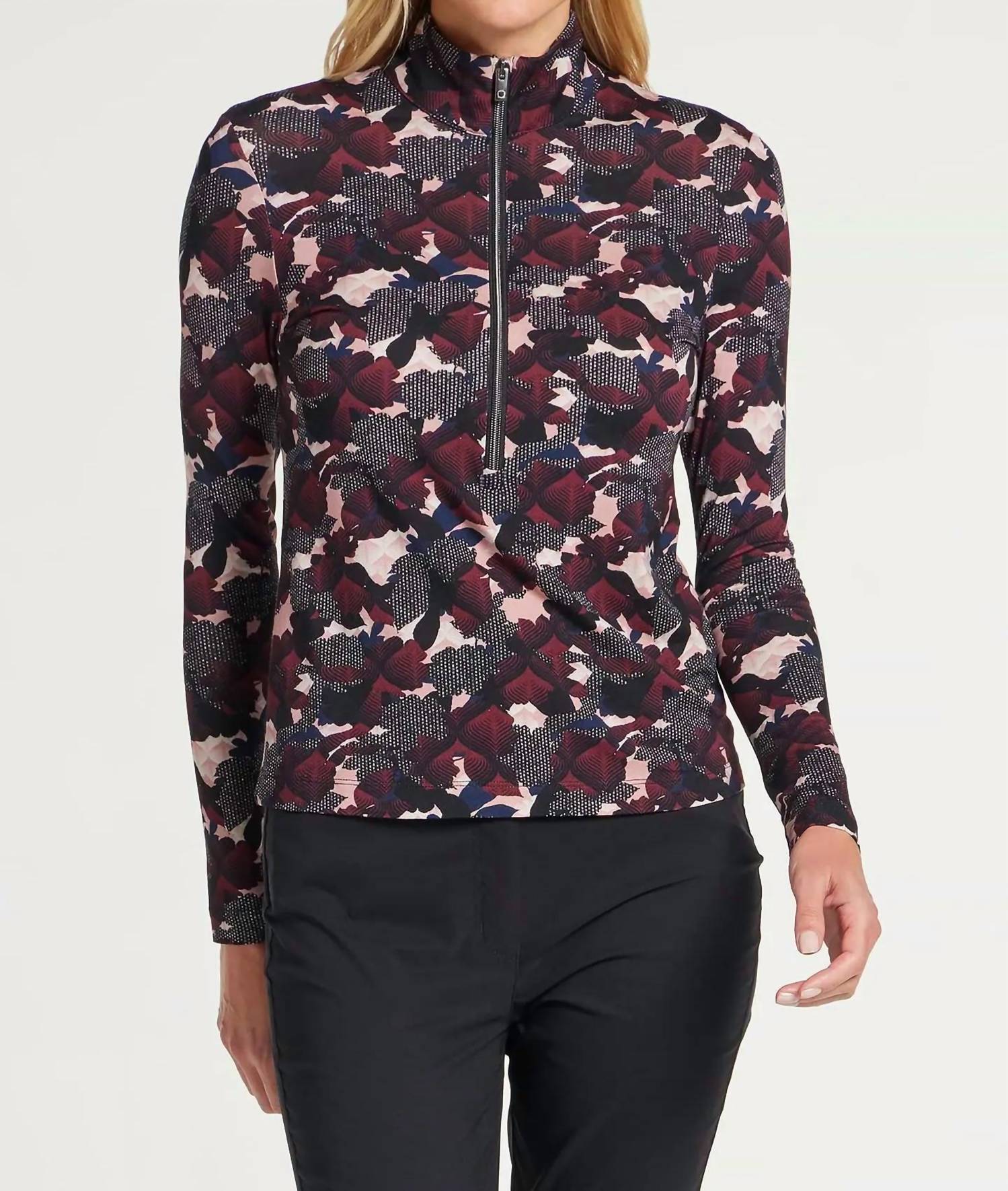 Anatomie - printed stacey half zip