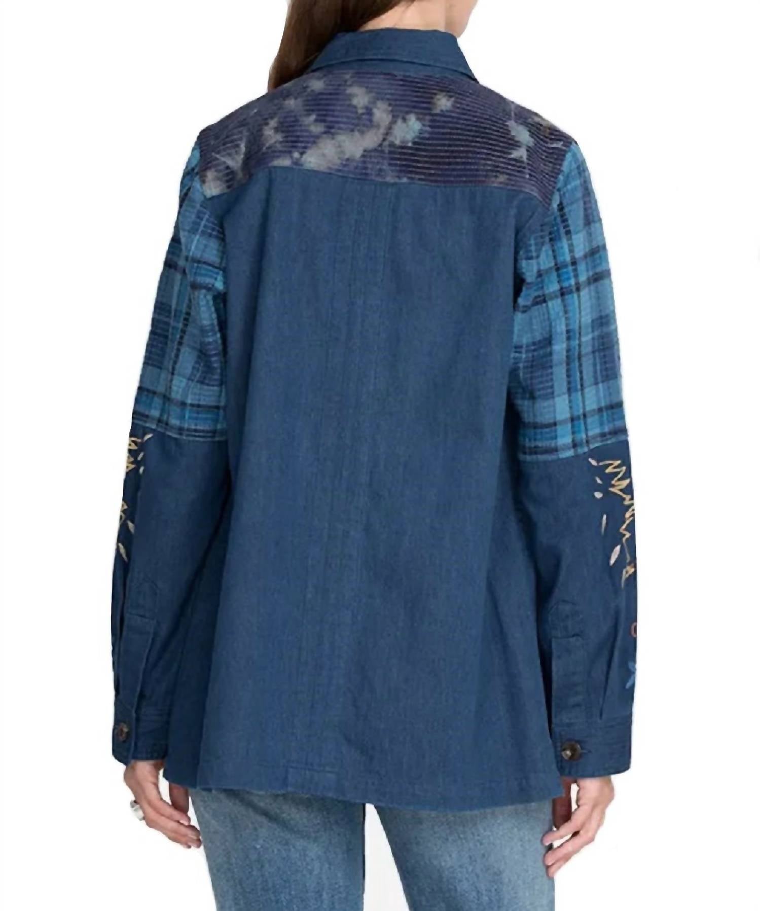 Johnny Was - Moonlight Tie Dye Patchwork Military Jacket