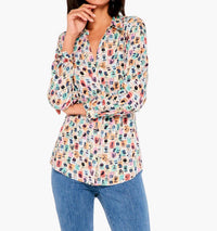 Nic + Zoe - Have a Seat Live In Shirt in Green Multi